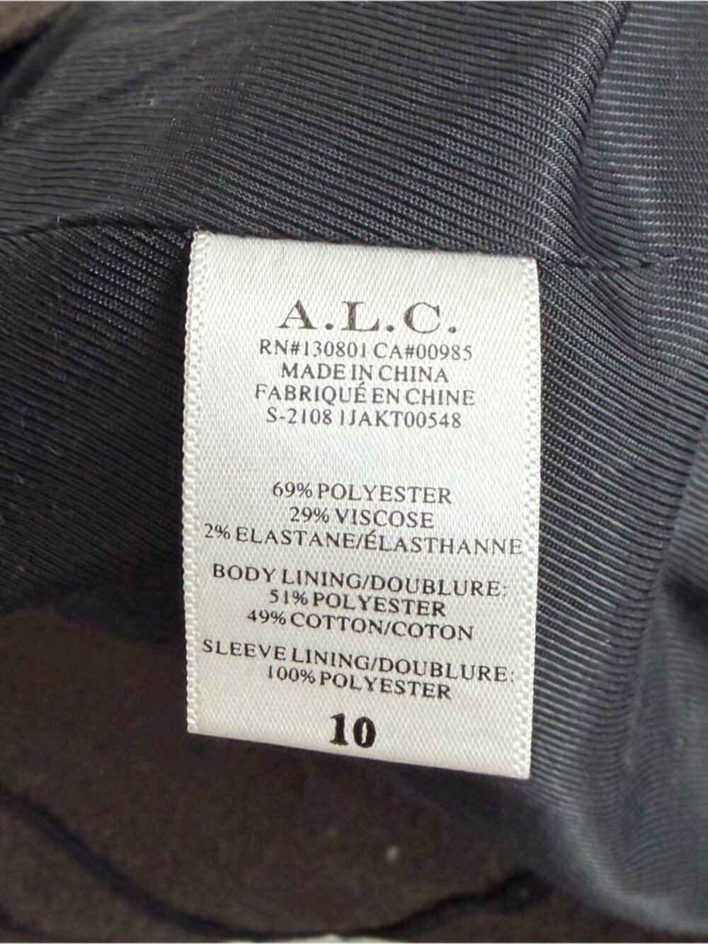 A.L.C Tailored Single Button Blazer Jacket Women's Size 10 Brown - Picture 8 of 9